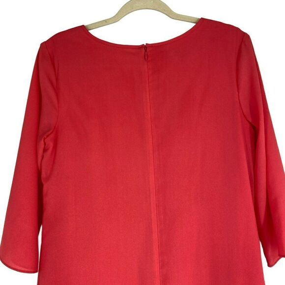 IN Studio Petite Layered Fringe Dress NWT Coral Size 12P - Picture 7 of 11